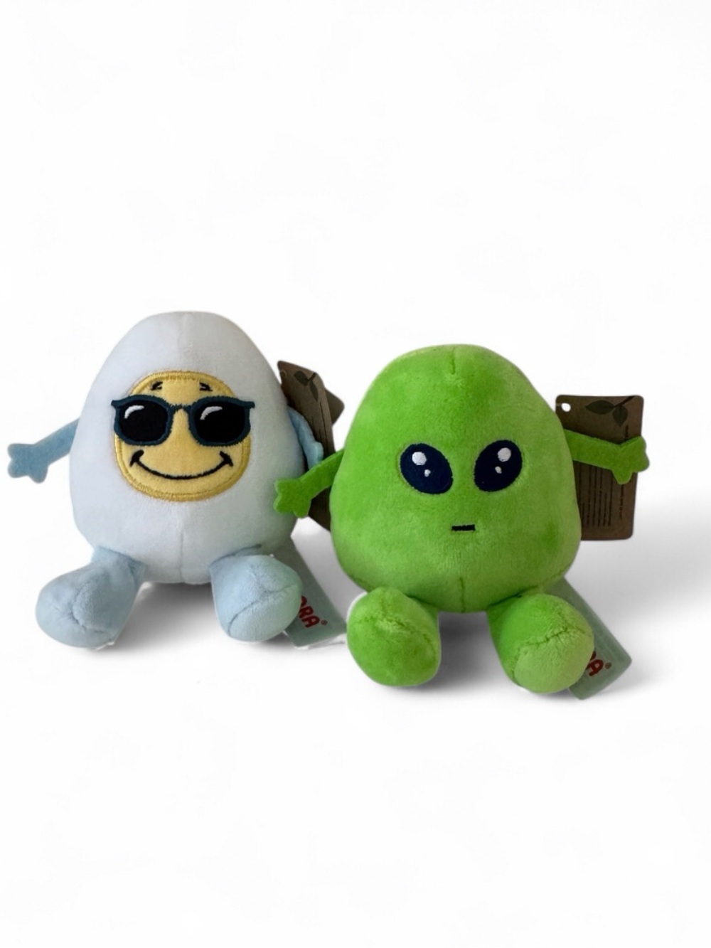 EggSpressions Plush Lot of 2 Sunny Side Up & Eggstra Terrestrial Alien Toy 3”